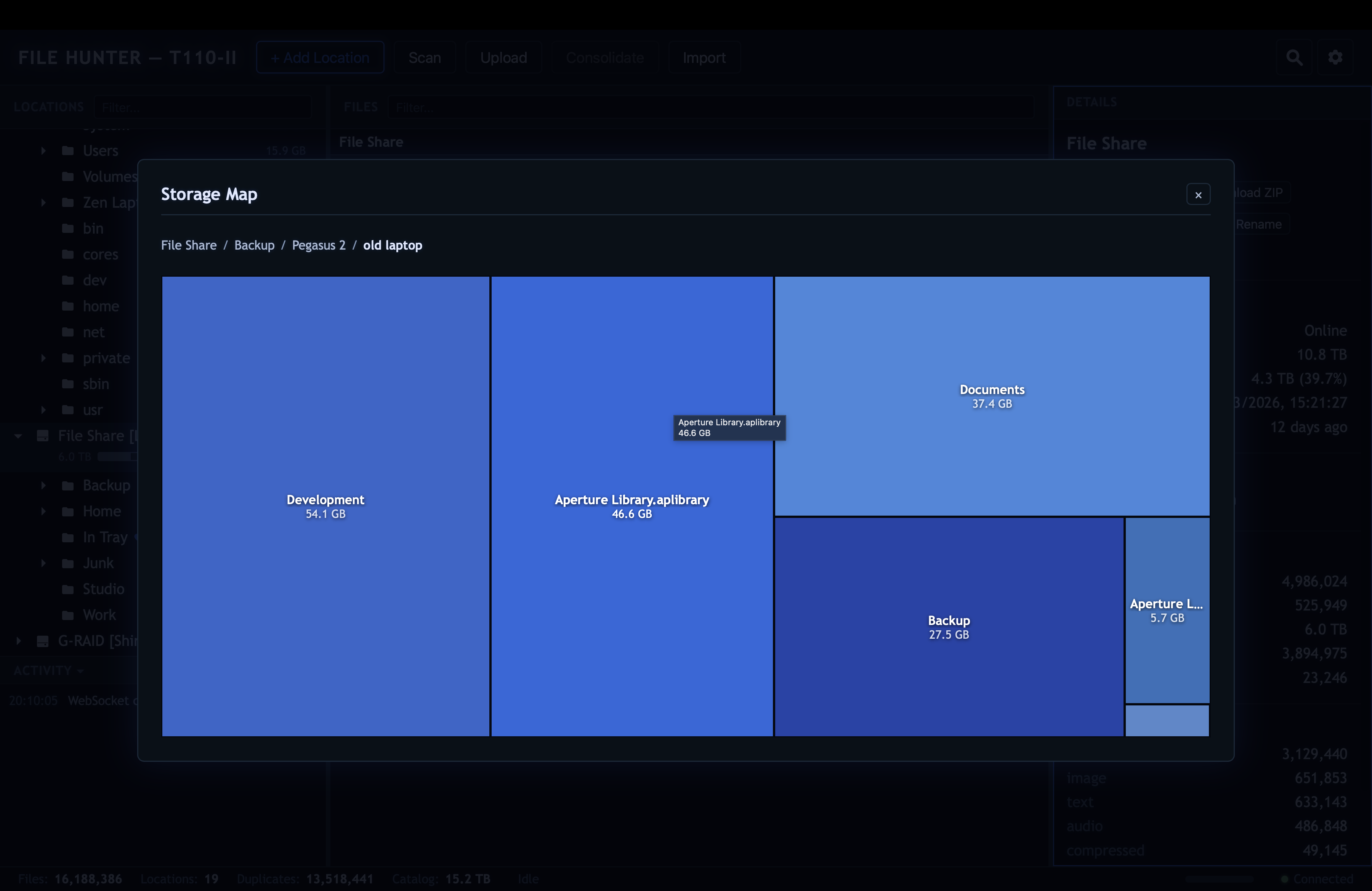 File Hunter · interactive storage treemap